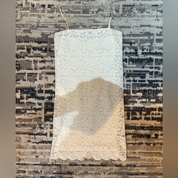 Zara Creme Laced Dress With Adjustable Straps & Fully Lined Size Medium - Picture 6 of 12